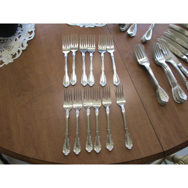1971 Vintage Noritake Flatware Table Service New in Box Serenade With Hostess Set 12 Place Settings - 76pcs For Sale - Image 9 of 12
