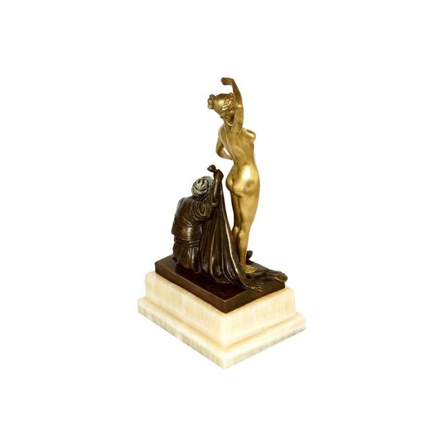 Brown Art Nouveau Allegorical Female Nude, Early 20th Century, Gilt Bronze Sculpture For Sale - Image 8 of 10