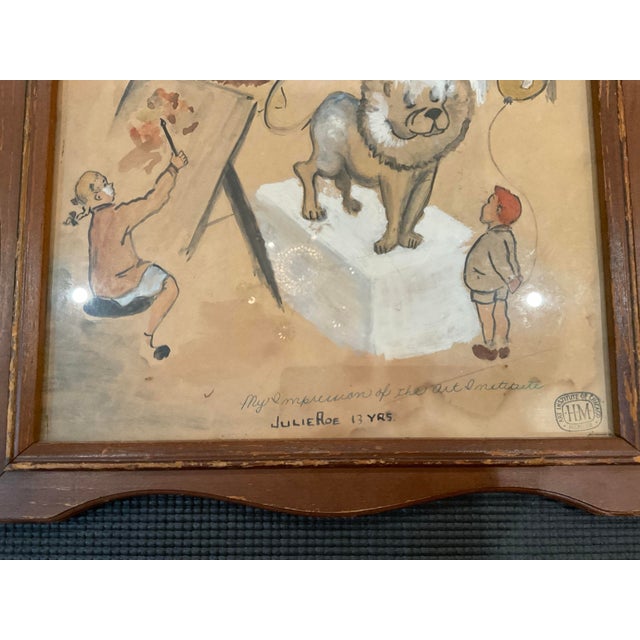 1920s Whimsical Art Institute of Chicago Student Artwork by Julie Roe (Age 13) For Sale - Image 4 of 5
