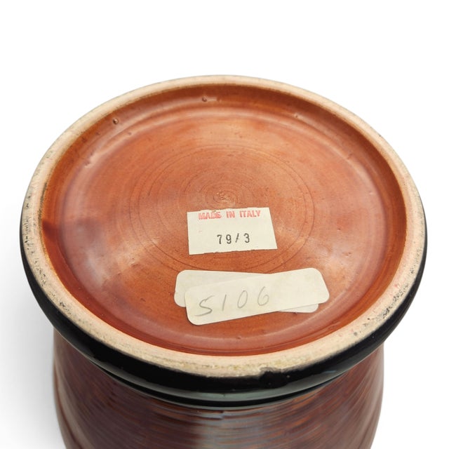 1960s Vintage Bitossi Italian Mid-Century Textured Ceramic Ginger Jar For Sale - Image 5 of 12