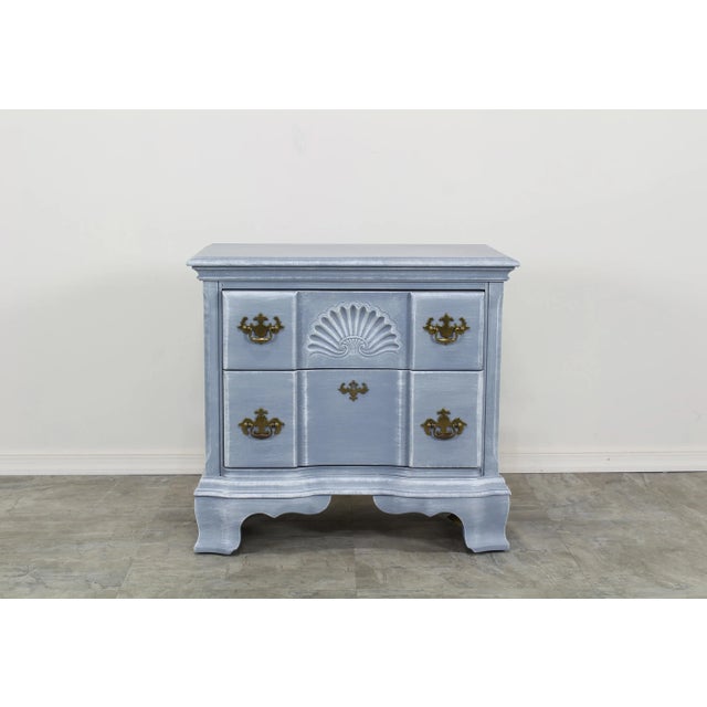 Vintage Chippendale Style Gray Nightstand For Sale - Image 4 of 9