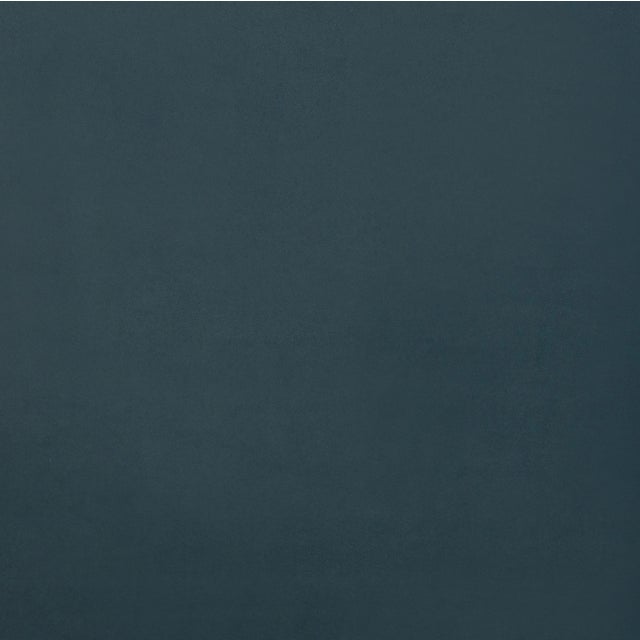 Wood Austin Dark Teal Velvet Swivel Chair For Sale - Image 7 of 7