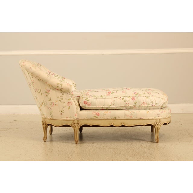 Vintage French Louis XV Style Down Seat Chaise Lounge For Sale - Image 4 of 16