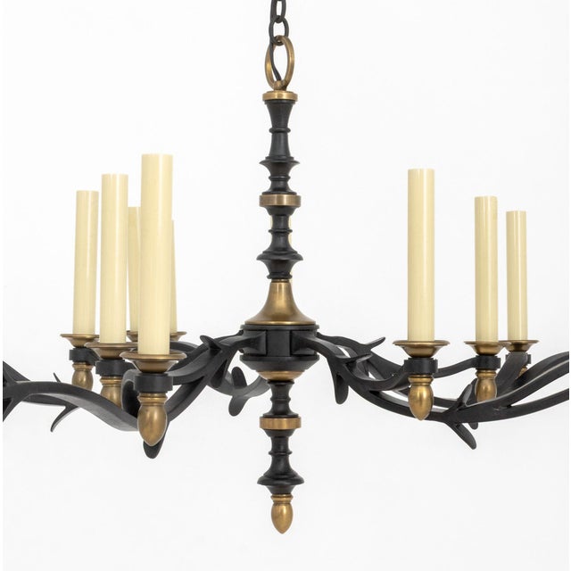 Metal Thomas O'Brien Baroque Style Iron Chandelier For Sale - Image 7 of 9