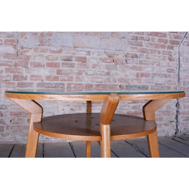 Glass Mid-Century Coffee Table in Oak and Glass from JITONA Soběslav, Czech, 1950s For Sale - Image 7 of 13