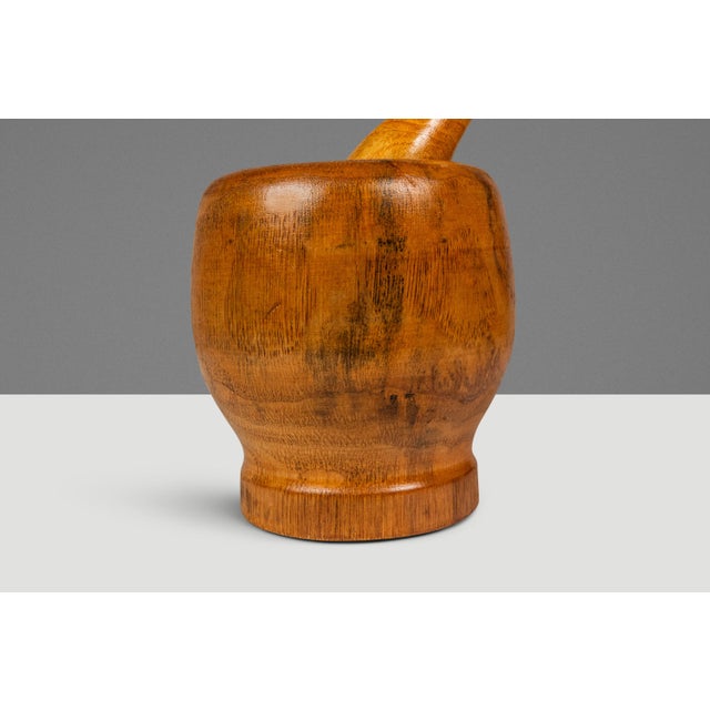 1960s Mid-Century Scandinavian Condiment Carousel in Oak & Stainless Steel by Stako W/ Complementary Mortar & Pestell - 6pcs For Sale - Image 9 of 16