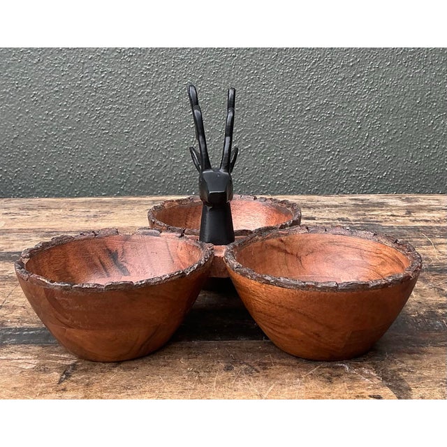 Vintage Burl Wood Buck Nut Bowl For Sale - Image 10 of 12