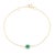 Oval Cut Natural Emerald Chain Bracelet With Diamonds in 14k Solid Yellow Gold For Sale - Image 4 of 17