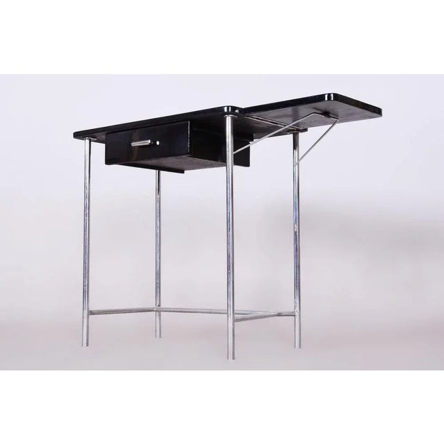 Metal Small Bauhaus Chrome Table attributed to Mücke Melder, Former Czechoslovakia, 1930s For Sale - Image 7 of 11