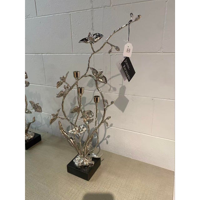 Art Deco Orchids in Bloom 26 X 11 Inch Candleholder, Small For Sale - Image 3 of 7