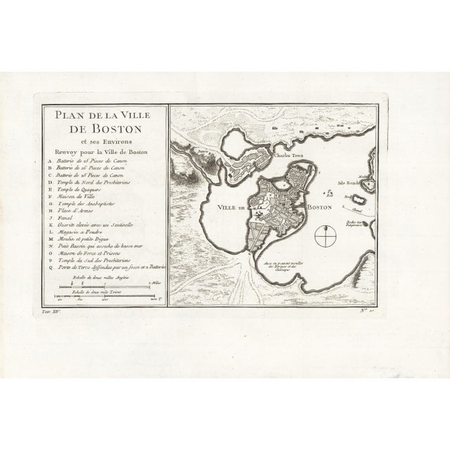 One of the earliest obtainable town plans of Boston, "Plan de la Ville de Boston et ses Environs" (Plan of the City of...