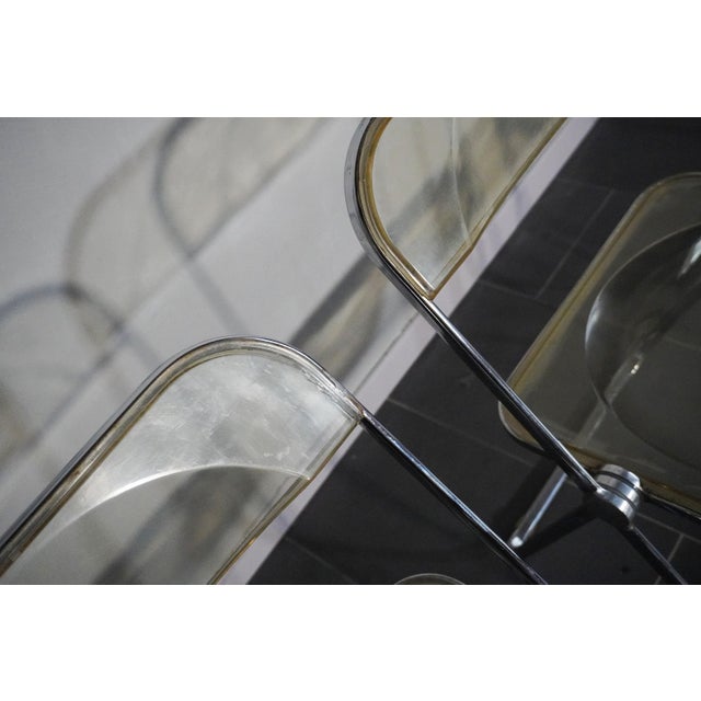 Silver Vintage Plia Chairs by Giancarlo Piretti for Anonima Castelli, 1970s, Set of 4 For Sale - Image 8 of 10