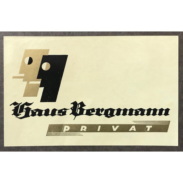 Art Deco 1927 Art Nouveau German Mini Tip-On Posters - Branding, Haus Bergmann Logos (3 Designs) For Sale - Image 3 of 6