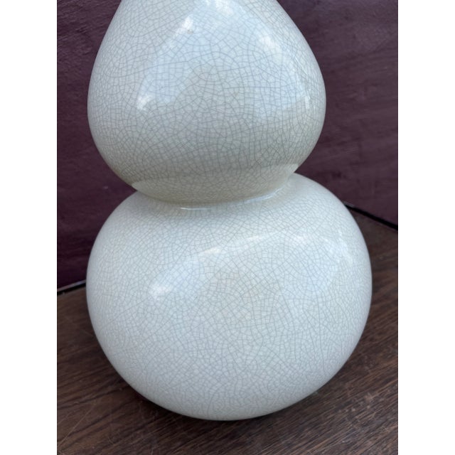 1990s 1990s Off White Double Gourd Lamp For Sale - Image 5 of 6