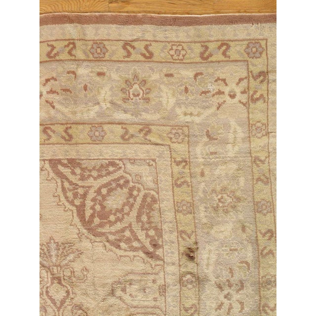 Turkish Antique Angora Oushak, Handmade Turkish Oriental Rug, circa 1890s, Soft For Sale - Image 3 of 5