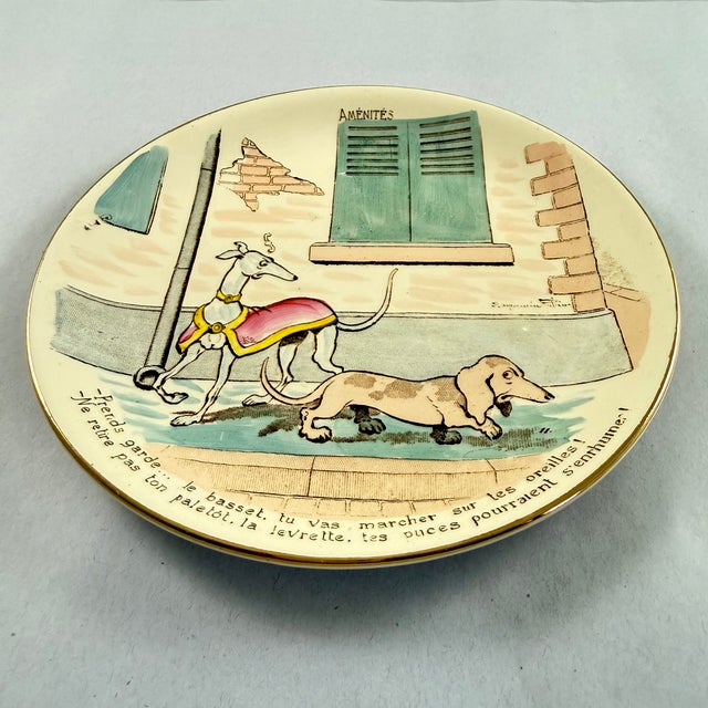 1900s Sarreguemines Benjamin Rabier Childs Plate, Aménités For Sale In Philadelphia - Image 6 of 8
