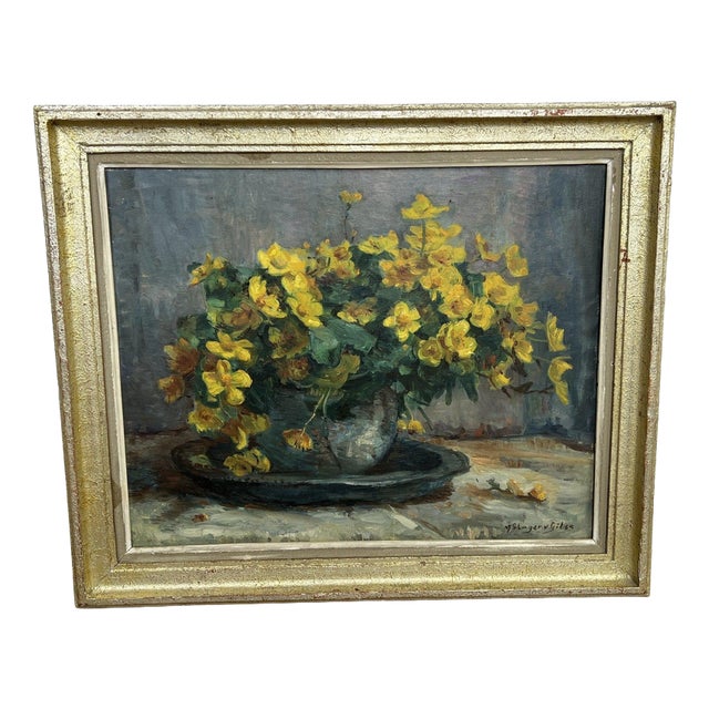 French Artist, Floral Still Life, Oil Painting, Framed For Sale