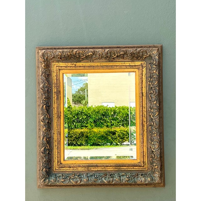 Vintage Ornate Gold and Wood Frame Mirror For Sale - Image 11 of 12