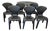 6 Roche Bobois "Marylin" Chairs - Inca Leather Black For Sale