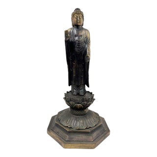 Antique Chinese Bronze Buddha Amitabha (Amida Nyorai) Statue For Sale