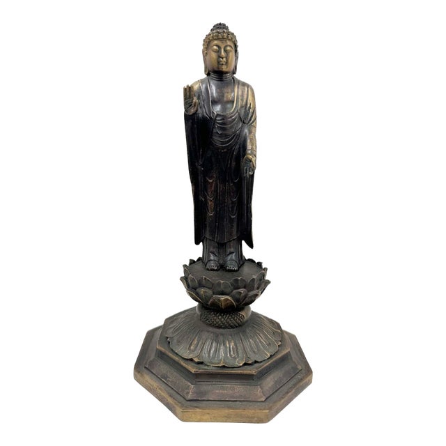 Antique Chinese Bronze Buddha Amitabha (Amida Nyorai) Statue For Sale