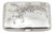 Rectangular Silver Cigarette Case with Bouquet of Flowers For Sale