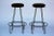 1950s 1950s Vintage Brown Suede Seat Bar Stools - a Pair For Sale - Image 5 of 5