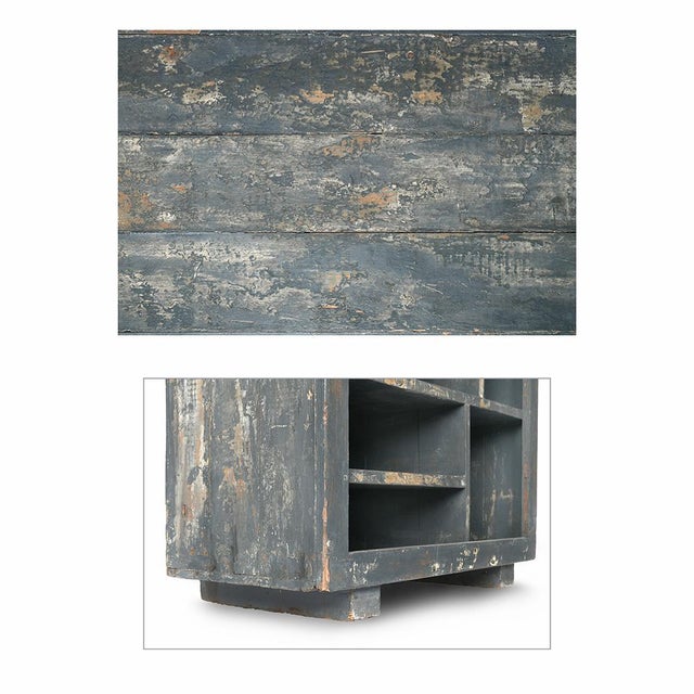 Shelf in Patinated Wood with 15 Compartments, 1940s For Sale - Image 3 of 6