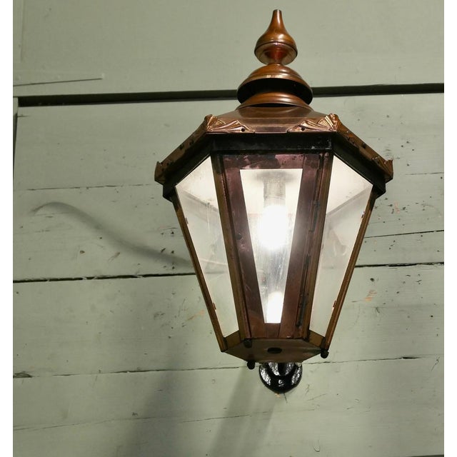 1960s Large Copper Wall Hanging Lantern, 1960 For Sale - Image 5 of 8