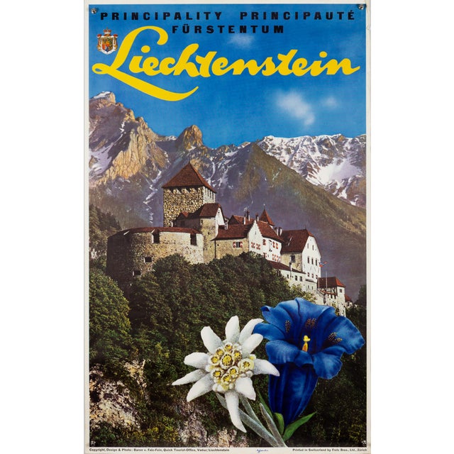 Liechtenstein Travel Poster by Baron V. Falz, 1960s For Sale - Image 9 of 9