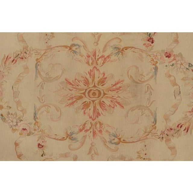 Antique Aubusson Flatweave and Round Rug in Beige, From Rug & Kilim For Sale In New York - Image 6 of 7