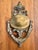 Victorian Antique French Rococo Revival Cast Brass Door Knocker With Original Painted Patina c.1900 For Sale - Image 3 of 11