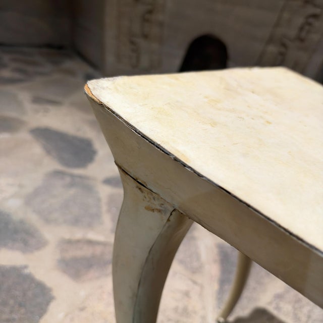 Vintage Parchment Vanity Stool or Bench Designed by R & Y Augousti For Sale - Image 12 of 13