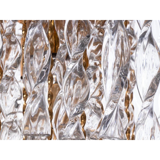 German Tendril Ribbon Chandelier in Crystal Glass & Gilt-Brass from Palwa, 1960s For Sale - Image 13 of 17