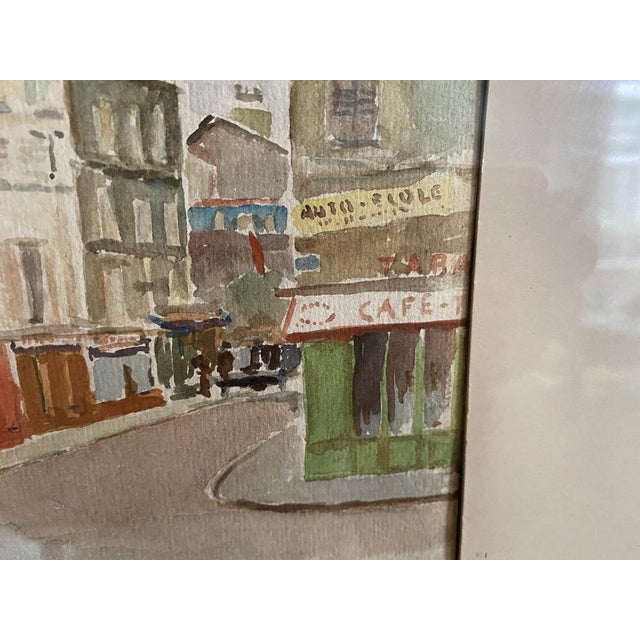 A. Paly, Parisian Street Scene with Berlin Bar, Watercolor, Framed For Sale - Image 6 of 17