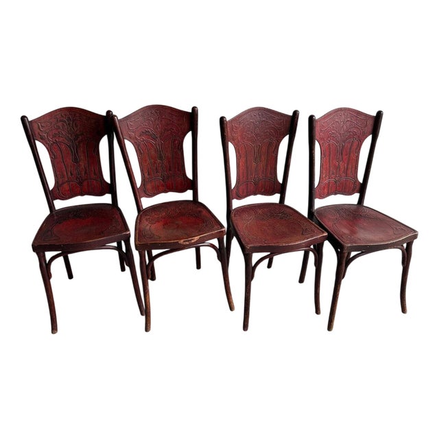 Art Nouveau Chairs by Jacob & Josef Kohn, 1890s, Set of 4 For Sale