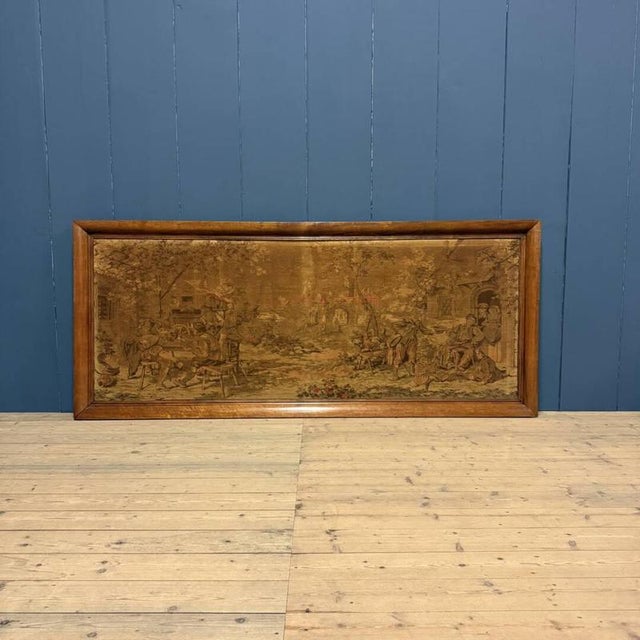 Large Woven Gobelin Tapestry in a Wooden Frame For Sale - Image 3 of 18