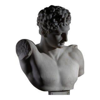 19th Century Grand Tour Marble Bust of Hermes of Olympia, Italy For Sale