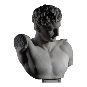 19th Century Grand Tour Marble Bust of Hermes of Olympia, Italy
