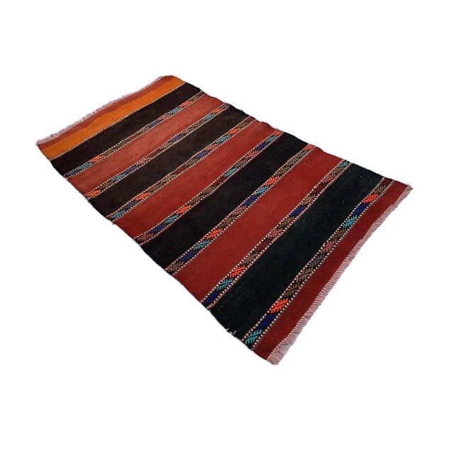 Vintage Turkish Traditional Wool Kilim Rug For Sale - Image 11 of 11