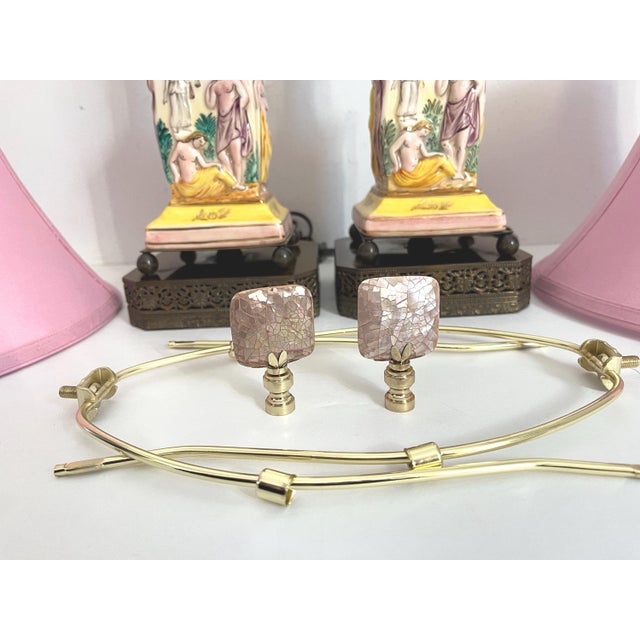 1940s Greco-Roman Lamps & Shades, Pair For Sale - Image 16 of 16