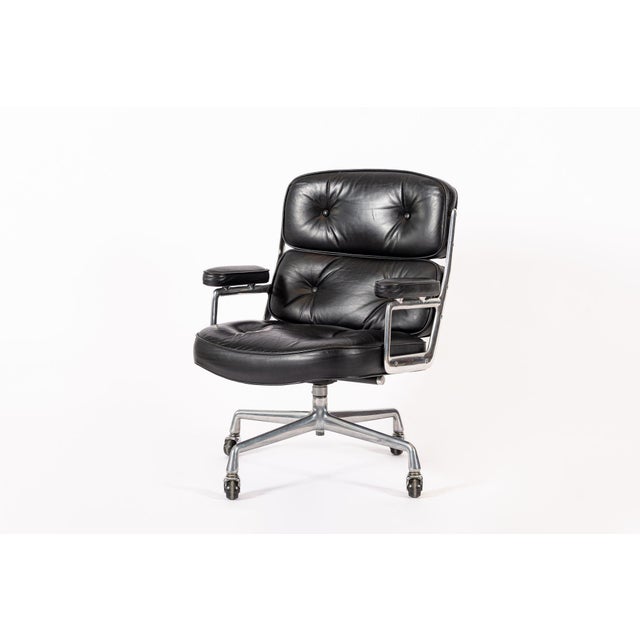Pair Eames Herman Miller Time Life Black Leather Office Chairs 1980s For Sale - Image 17 of 17