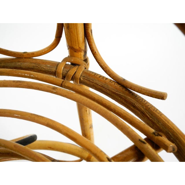 Mid-Century Italian Bar and Serving Trolley Made of Bamboo with Wheels, 1950s For Sale - Image 14 of 18