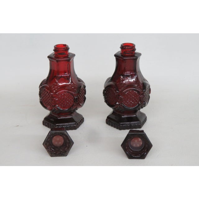 Red Avon Cape Cod Collection Ruby Red Glass Salt and Pepper Shakers 2pc Pair 4986b For Sale - Image 8 of 16