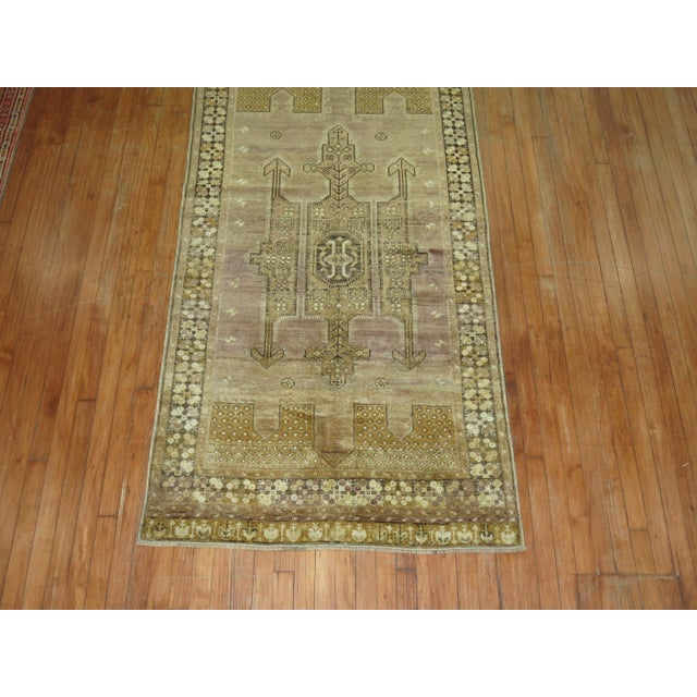 Mid 20th century Lavender and bronze color Turkish Anatolian Rug Size: 3'8'' x 7'5''.