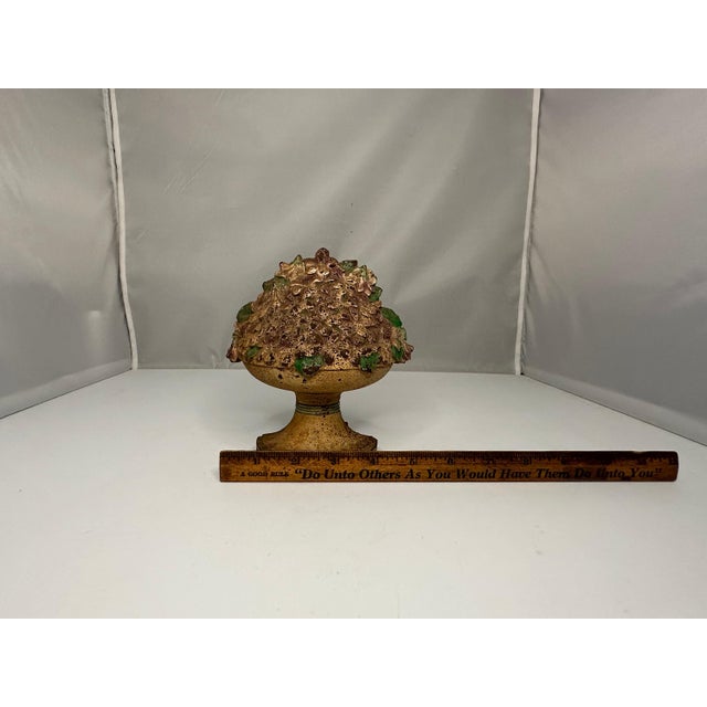 Vintage Hubley Cast Iron Violet Bowl Doorstop #9 For Sale - Image 10 of 10