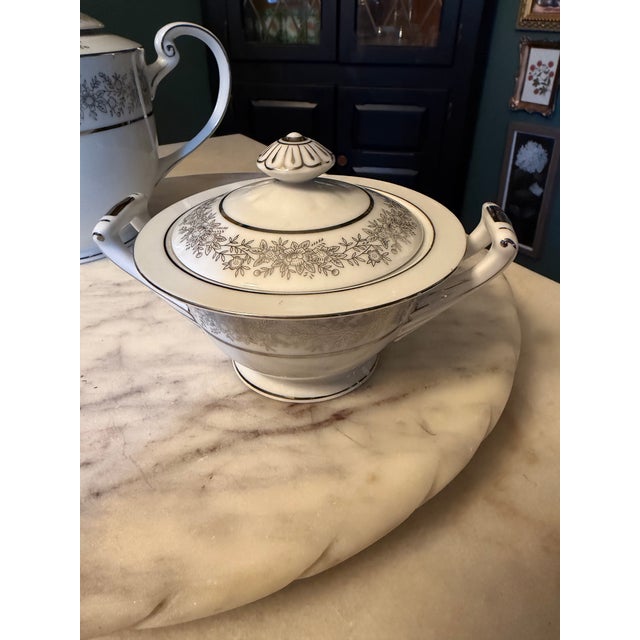 Seyei Fine China Japan Tea Set "Brilliant" #3208 - Platinum Trim - Mint - 1970s For Sale - Image 6 of 16