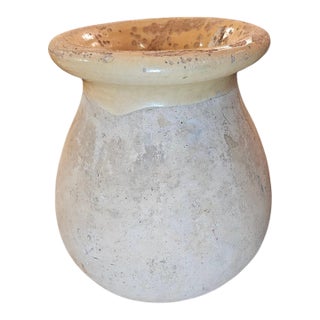 19th Century Glazed Antique French Confit Pot, Vessel , Olive Jar For Sale