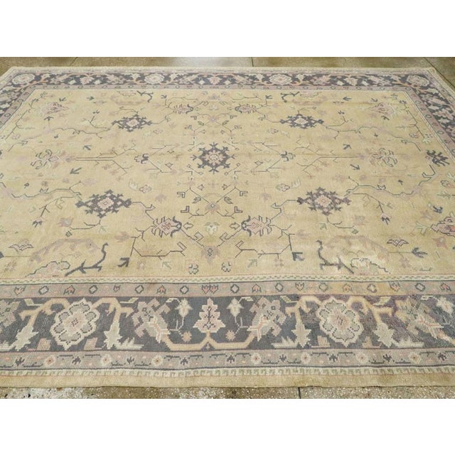 Early 20th Century Galerie Shabab Collection Early 20th Century Turkish Oushak Room Size Carpet For Sale - Image 5 of 7