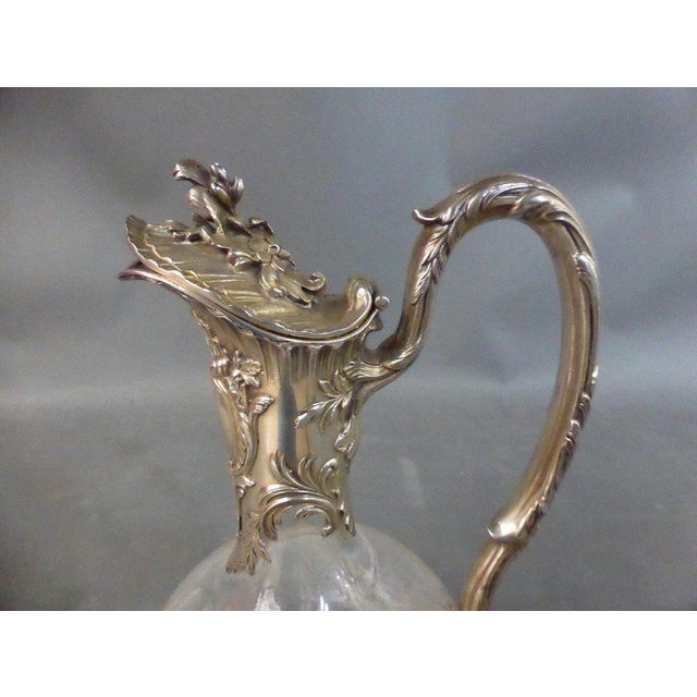 Silver and Crystal Ewer Jug For Sale - Image 5 of 8